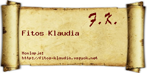 Fitos Klaudia névjegykártya