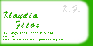 klaudia fitos business card